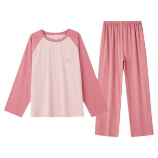 康妮雅纯棉长袖睡衣女2026春秋款宽松休闲运动大码家居服休闲套装