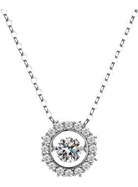 纯银跳动的心吊坠项链女小众设计