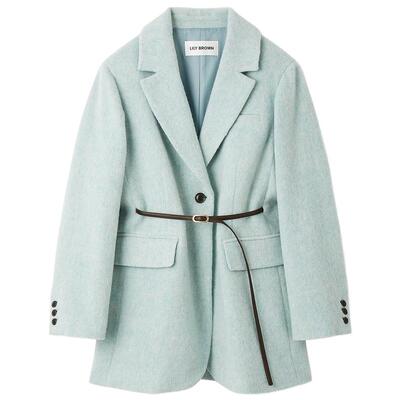 LILYBROWN翻领腰带羊毛呢外套