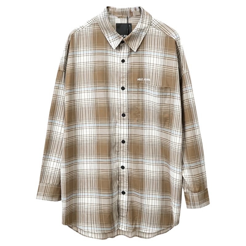 ABLEJEANS格子长袖衬衫春秋宽松
