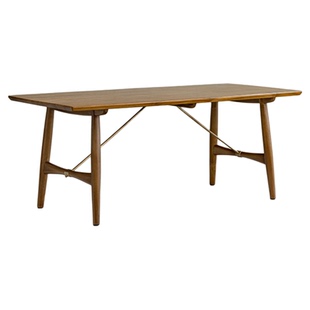 汉斯桌中古复古风柚木全实木长方形餐桌设计师书桌实木餐桌长条桌