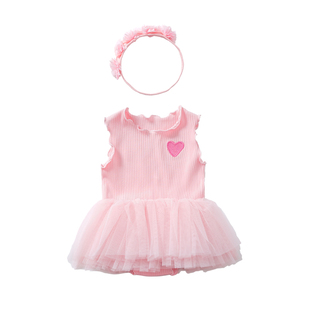 婴儿裙子夏3-6个月7女宝宝纯棉背心裙洋气小裙子纯棉公主包屁衣服