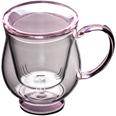 日式玻璃带把过滤办公室绿茶杯