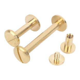 固万基子母铆钉平面对锁纯黄铜螺丝圆弧头字母账本钉皮带连接配件