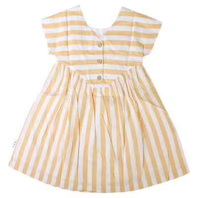 儿童纯棉条纹短袖连衣裙