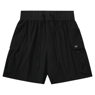 SOC 某日同途系列 黑色口袋速干女装运动短裤潮牌纯色宽松休闲裤
