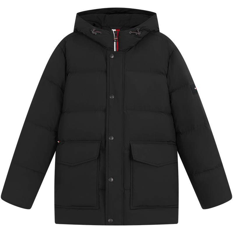 Tommy男装大口袋撞色门襟羽绒服