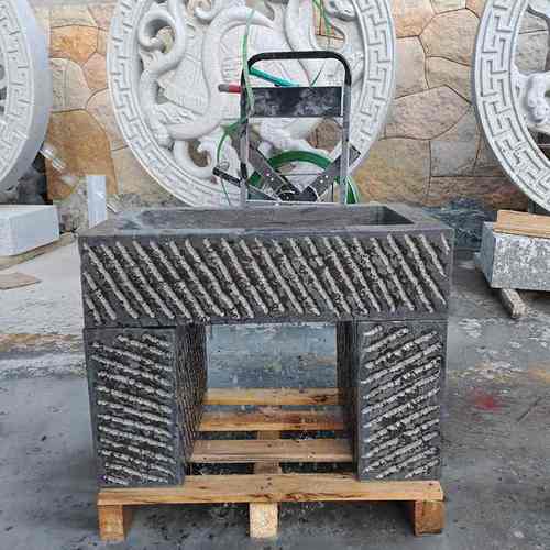 青石槽长方形洗手池拖布池石头水槽鱼缸石槽流水造景洗手户外庭院