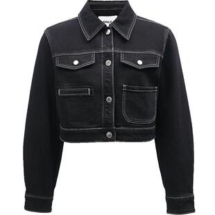 【ONLY奥莱】春季新款时尚设计酷感翻领短款牛仔外套女