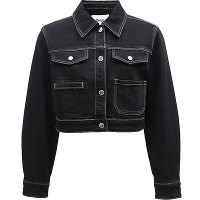 ONLY翻领短款牛仔外套