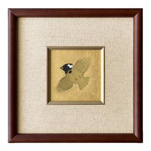 重磅原创手绘没骨鸟独特中式中古客厅玄关斗柜边柜装饰摆件墙挂画