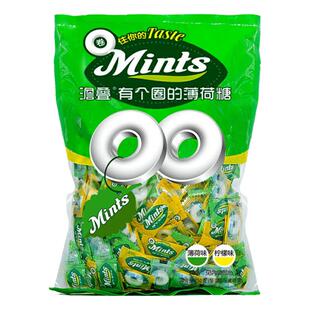 500g约300颗 澹叠有个圈老式薄荷糖饭店接待强劲柠檬玖清凉硬糖果
