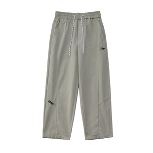 LoverLab潮牌休闲裤男女秋季户外裤子日系复古直筒裤运动长裤灰白