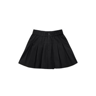 洲升/CHAU.RISING2025夏季淡人穿搭黑色显瘦慵懒高腰亚麻网球裙裤