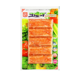 可莱美蟹肉棒蟹棒韩国手撕0脂肪蟹柳棒低脂即食零食火锅蟹足棒