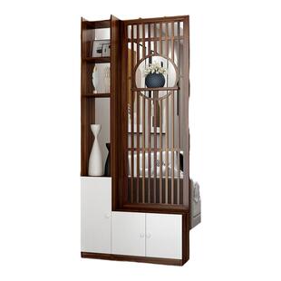 轻奢风入户屏风隔断柜客厅玄关柜正对进门口遮挡实木置物架博古架