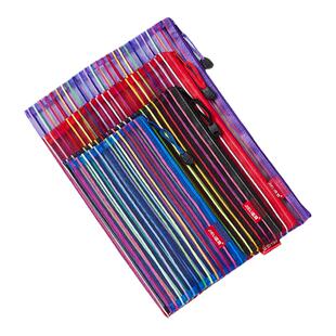 杰利透明文件袋彩色尼龙网纱袋a4拉链迷你补妆包袋可爱韩国学生考试收纳袋a5产检资料收纳袋七彩零钱笔袋定制