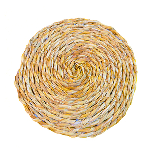 糯稻草绳手工圆盘传统民宿背景墙餐厅壁挂饰亲子DIY 手工材料垫盘