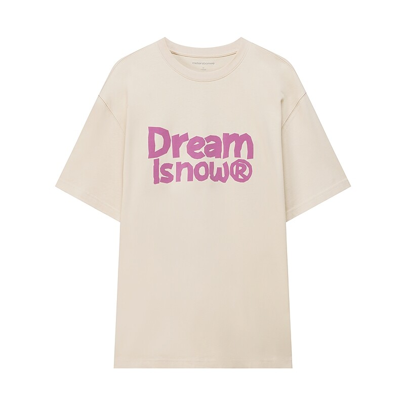 美特斯邦威t恤男女同款2026夏季新款纯棉宽松印花户外短袖体恤AA