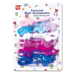 儿童发夹 扣扣夹塑料发夹怀旧复古发夹 少女边夹蝴蝶结 BARRETTES