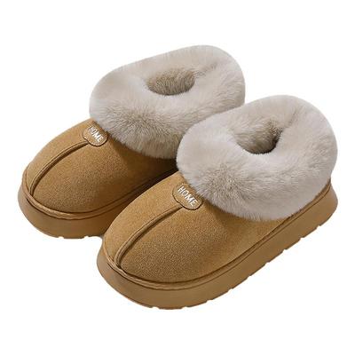毛毛加绒加厚外穿包跟棉拖鞋女款