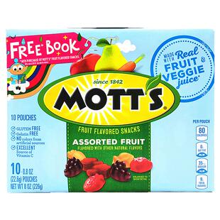 美国摩特什锦水果味软糖无脂辅食零食Motts Assorted Fruit Snack