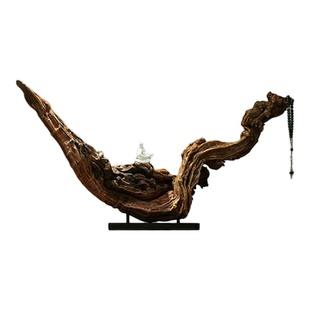 中式禅意根雕摆件天然原木风化枯木树根酒店茶室玄关侘寂风装饰品