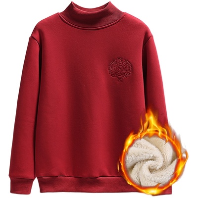 加厚羊羔绒圆领卫衣女