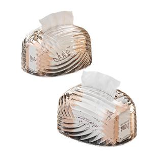 居家家高颜值透明纸巾盒客厅家用茶几抽纸盒餐巾纸盒子纸抽盒弹簧