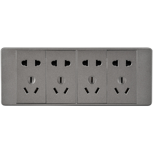 灰色118型开关面板多孔家用厨房暗装墙壁6孔9九孔十二孔电源插座