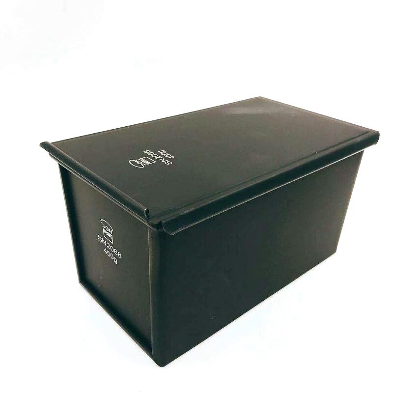 三能黑色低糖450g吐司模具带盖不沾900g土司盒 1200g烘焙家用不粘