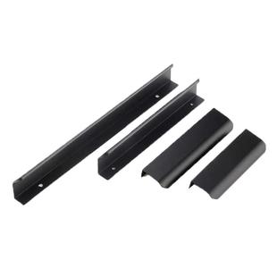 柜门隐形拉手现代简约大衣柜侧装门缝极简黑色明装免打孔封边拉手