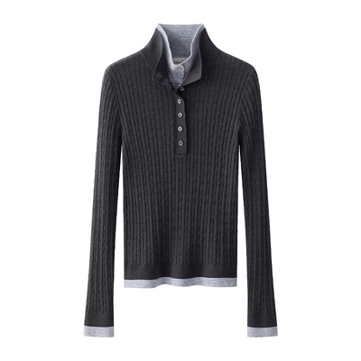 盈妹文艺复古双层领设计感POLO衫