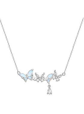 潮色绘蝶光蜕变项链S925银