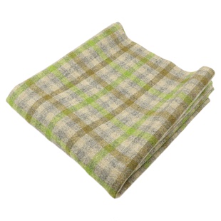 90%羊毛 绿色灰色撞色小格纹双层双面羊毛毛呢大衣外套风衣布料