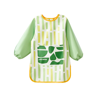 儿童罩衣男童吃饭男宝反穿女宝宝防水防脏女童围兜婴儿画画围裙