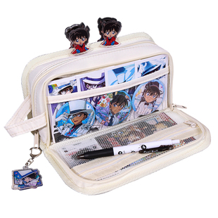 i人怪盗基德痛包2025超火名侦探柯南笔袋二次元笔袋初中男款大容量简约铅笔盒男孩高颜值ins风隐藏痛层文具盒