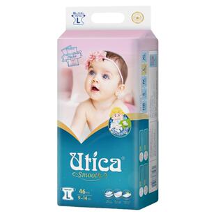 Utica尤蒂卡蚕丝系列纸尿裤L码蚕丝面层超薄透气柔软瞬吸干爽46片