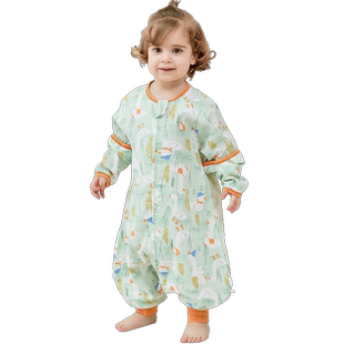 婴儿睡袋春秋夏薄款儿童纱布分腿睡袋男女宝宝四季通用睡衣防踢被