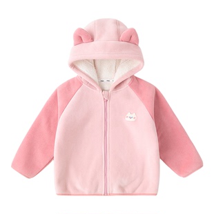 嘟嘟家儿童外套宝宝秋冬加厚男童女童冬装加绒上衣2026新款摇粒绒