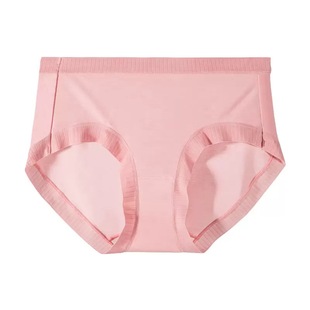 3条装100支兰精莫代尔百分之100%蚕丝里裆女士内裤车缝无缝中腰