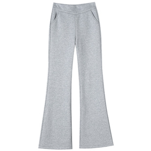 高中初中女生春秋休闲裤子加长版松紧腰大童秋冬加绒阔腿运动卫裤