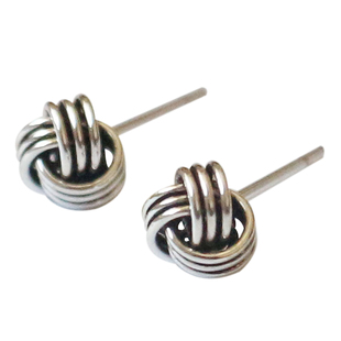 纯银耳钉S925银简约耳饰泰银素银毛线球百搭日常养耳洞睡觉不用摘