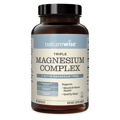 【新品首发】Naturewise三重有机镁补镁甘氨酸柠檬酸镁元素补充剂