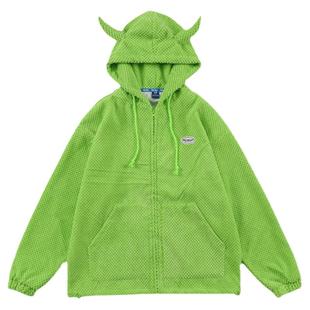 From Mars Fun Devil Corner Waffle Couple Texture Cotton Coat