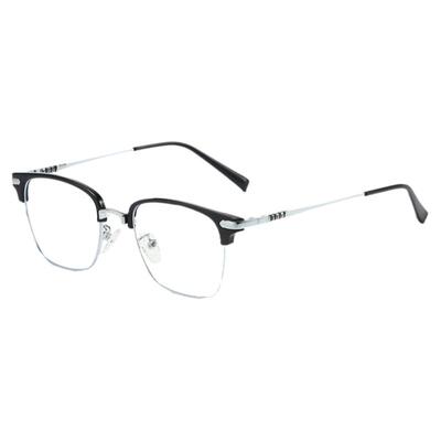 理工男半框痞帅近视眼镜