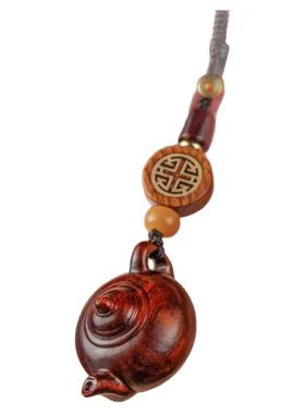 紫檀木把把壶钥匙扣挂件