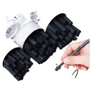 青竹碳条木炭条2-9mm美术生专用棉柳木碳条炭精条素描绘画写字可弹灰炭笔国画画画绘画铅笔碳棒专业老师推荐