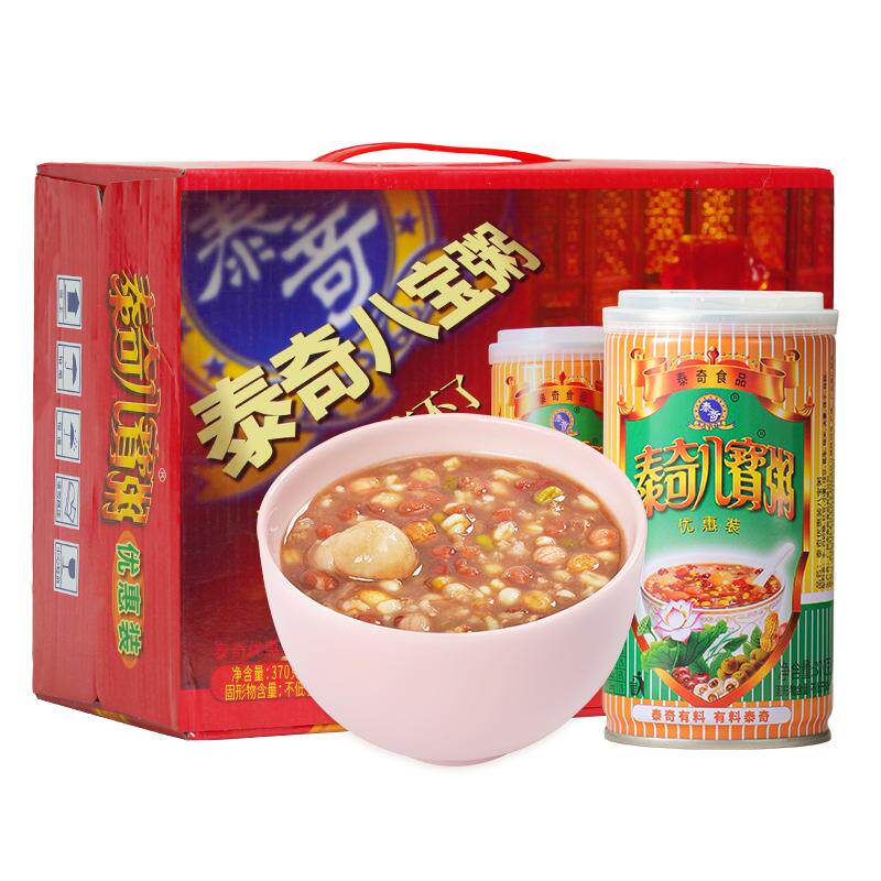 泰奇八宝粥12罐五谷杂粮食品广东早餐粥原味礼盒速食罐装官方店