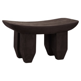 栗石【栖月】侘寂风实木矮凳沙发边几茶几民宿客厅奶牛置物小凳子